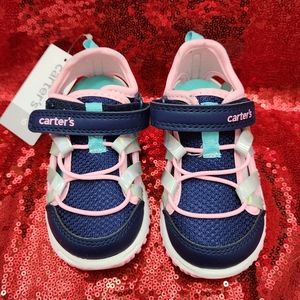 Carter's Blue and Pink Cut Out Detail Velcro Shoes